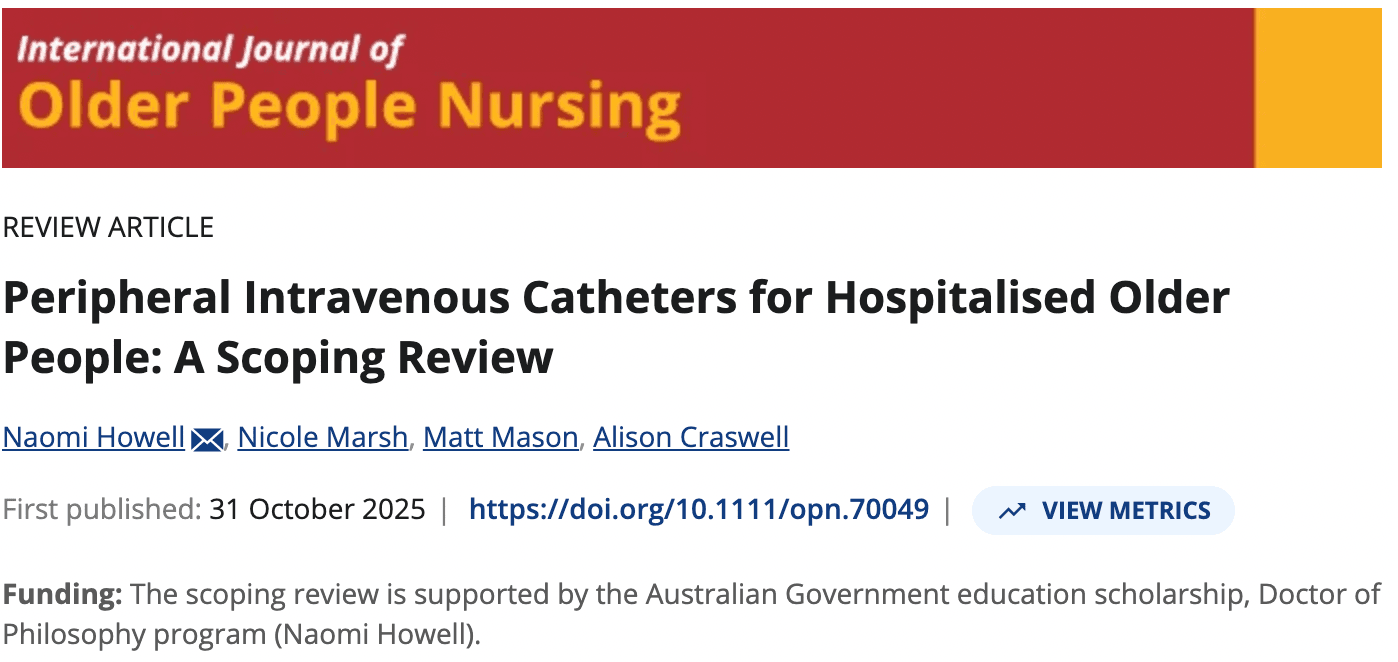 PIVCs in Hospitalised Older People: What We Know PIVCs in Hospitalised Older People: What We Know